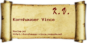 Kornhauser Vince névjegykártya